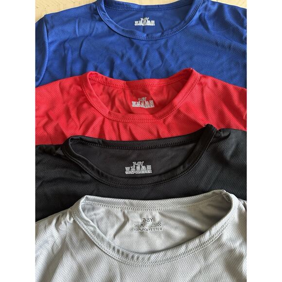 Boys 4-Pack Dry Fit T-Shirts, Athletic Performance T Size 7 To 8 Youth - Picture 2 of 3